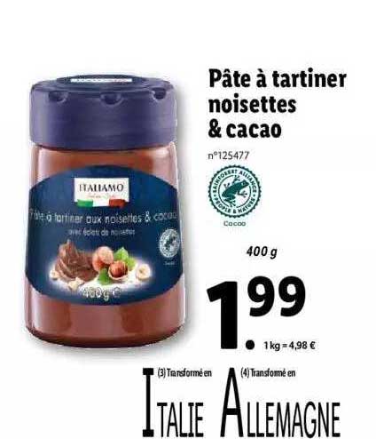 Pâte à Tartiner Noisettes & Cacao Italiamo
