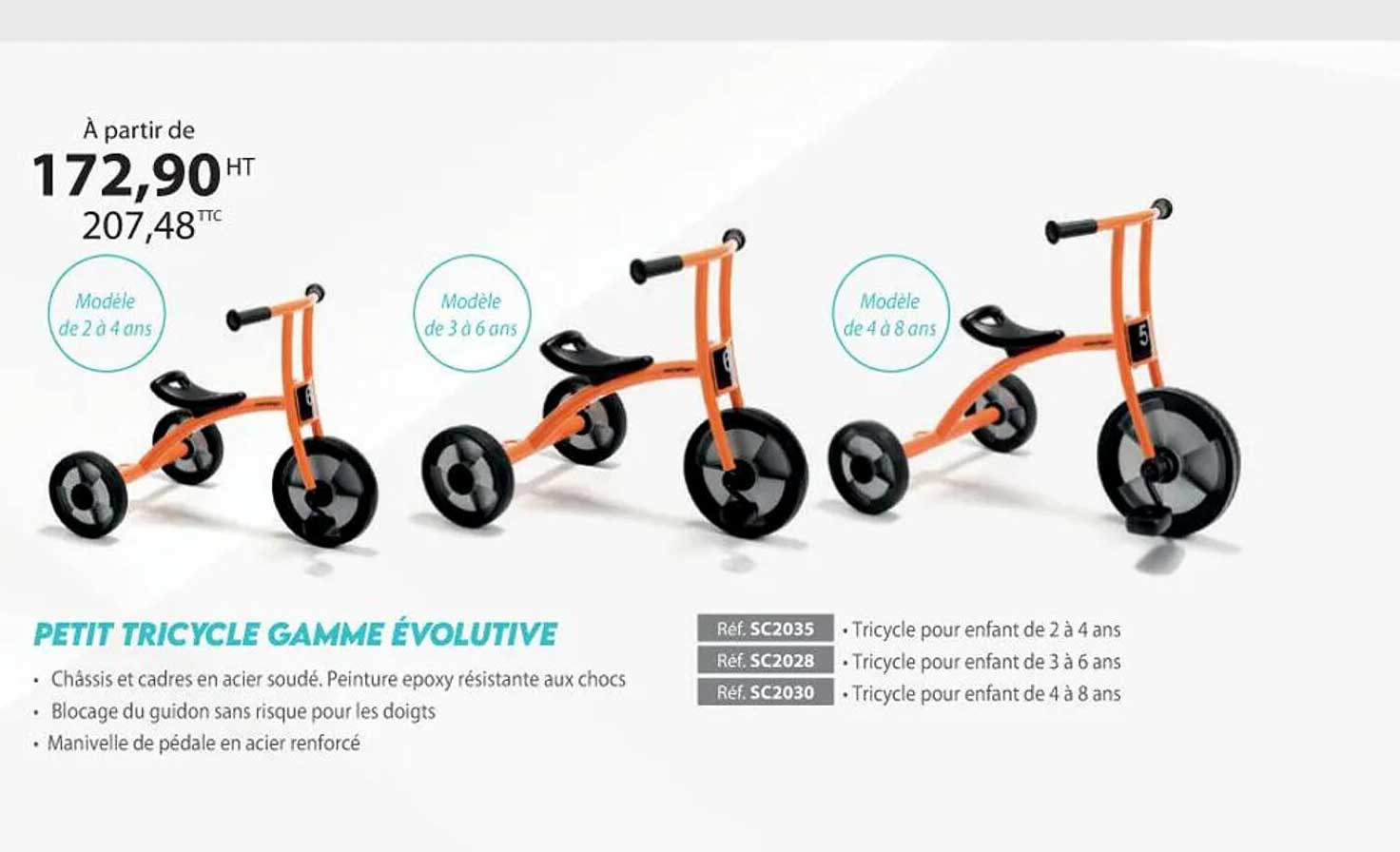 petit tricycle gamme évolutive