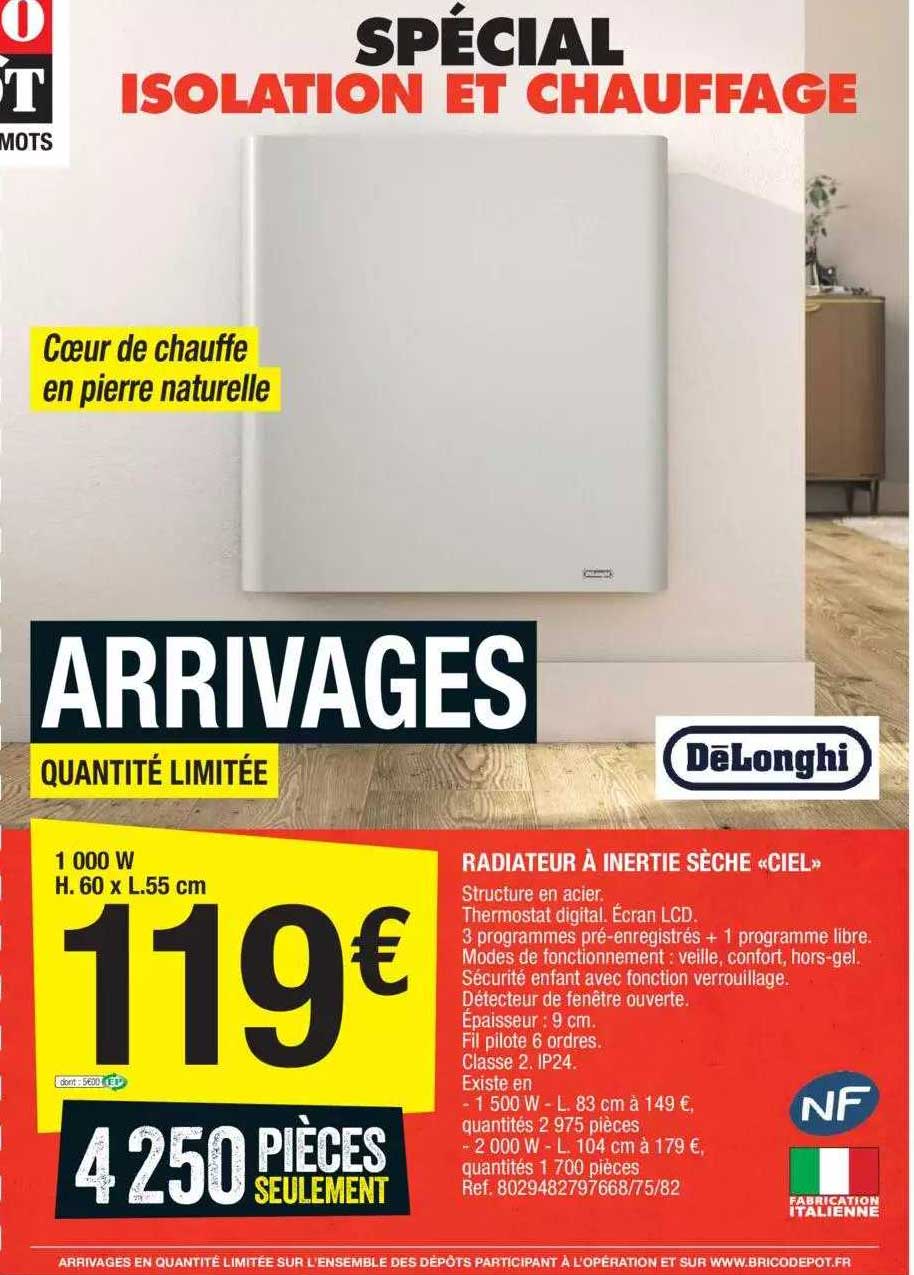 Radiateur à Inertie Sèche «ciel» Dëlonghi