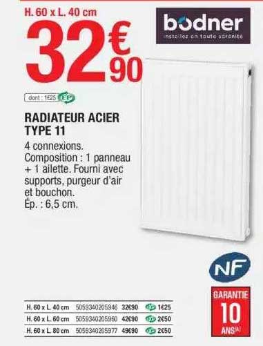 radiateur acier type 11 bodner