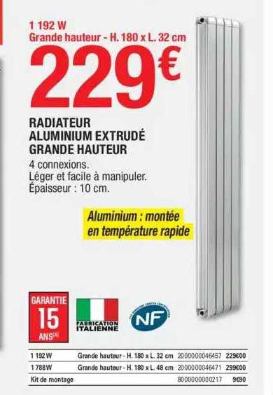 radiateur aluminium extrudé grande hauteur