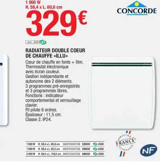 radiateur double cœur de chauffe «illu»