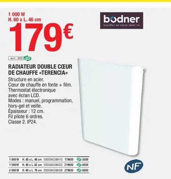 radiateur double cœur de chauffe «terencia»