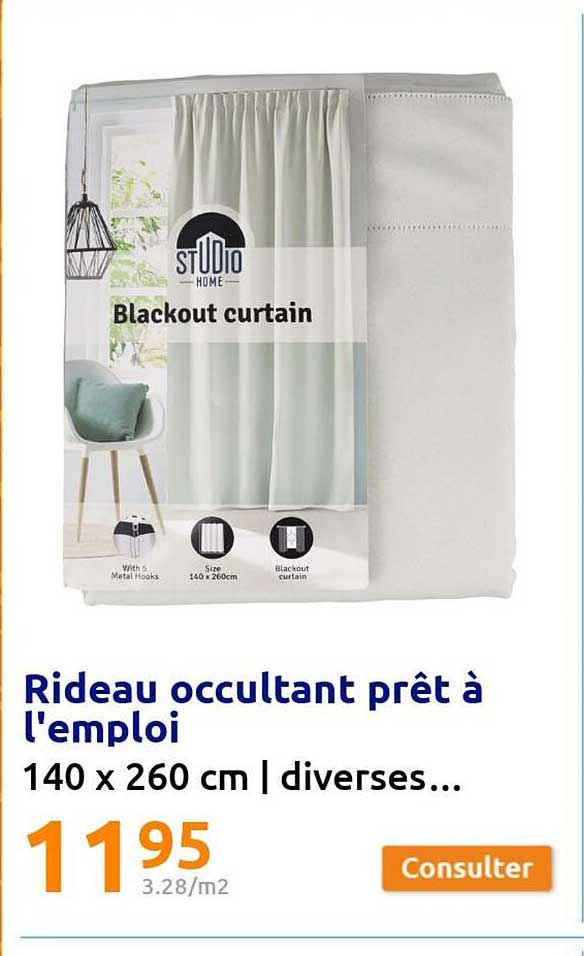 rideau occultant prêt à l'emploi