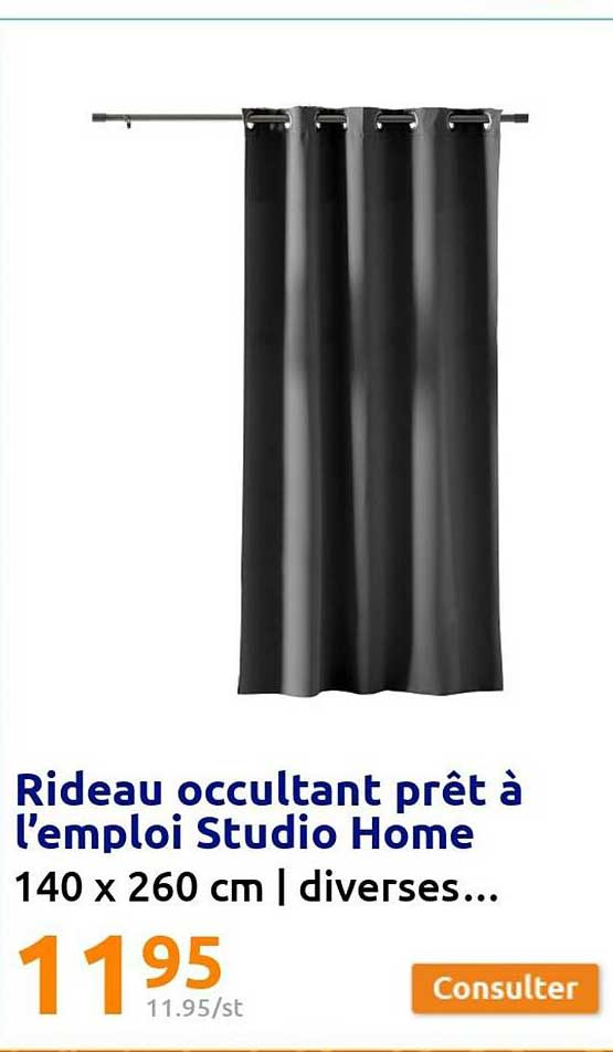 rideau occultant prêt à l'emploi studio home