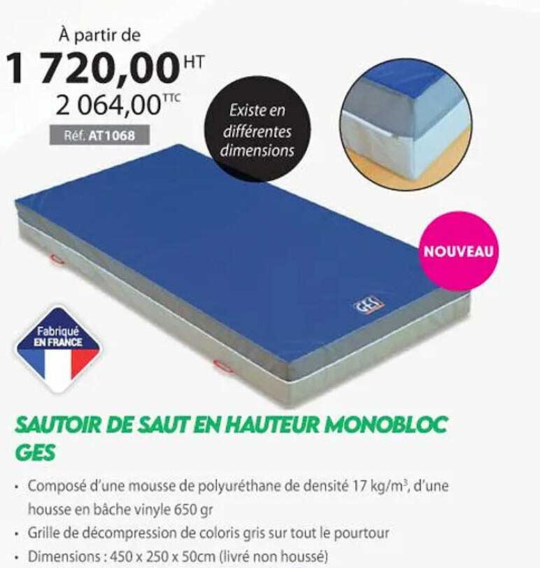 sautoir de saut en hauteur monobloc ges