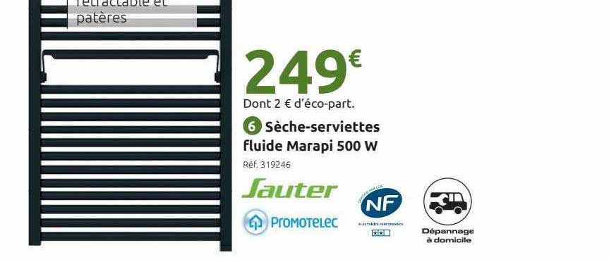 Sèche-serviettes Fluide Marapi 500 W Sauter