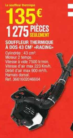 Souffleur Thermique à Dos 43 Cm³ «racing»