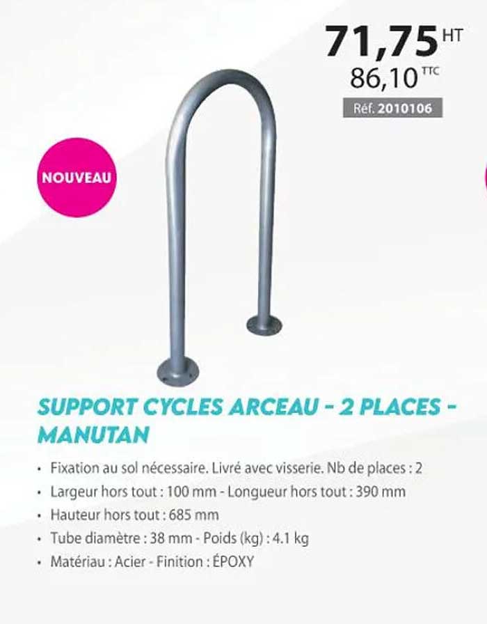 support cycles arceau - 2 places - manutan
