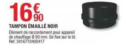 tampon émaillé noir