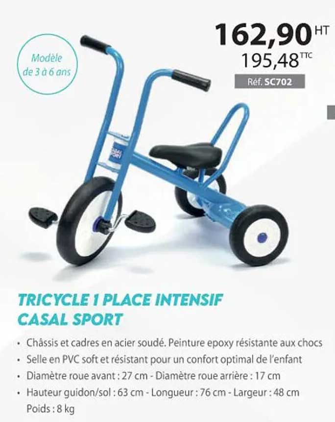tricycle 1 place intensif casal sport