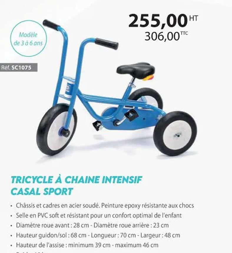 tricycle à chaîne intensif casal sport