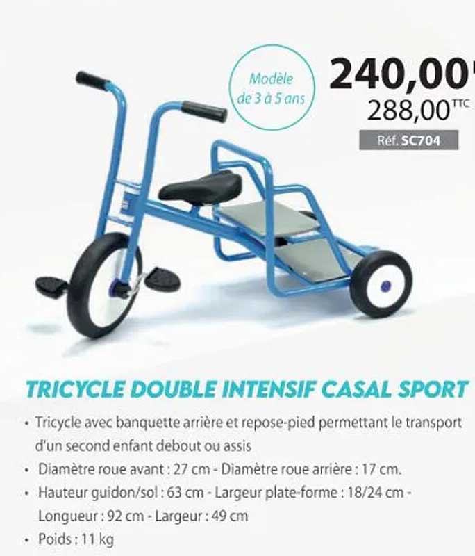 tricycle double intensif casal sport