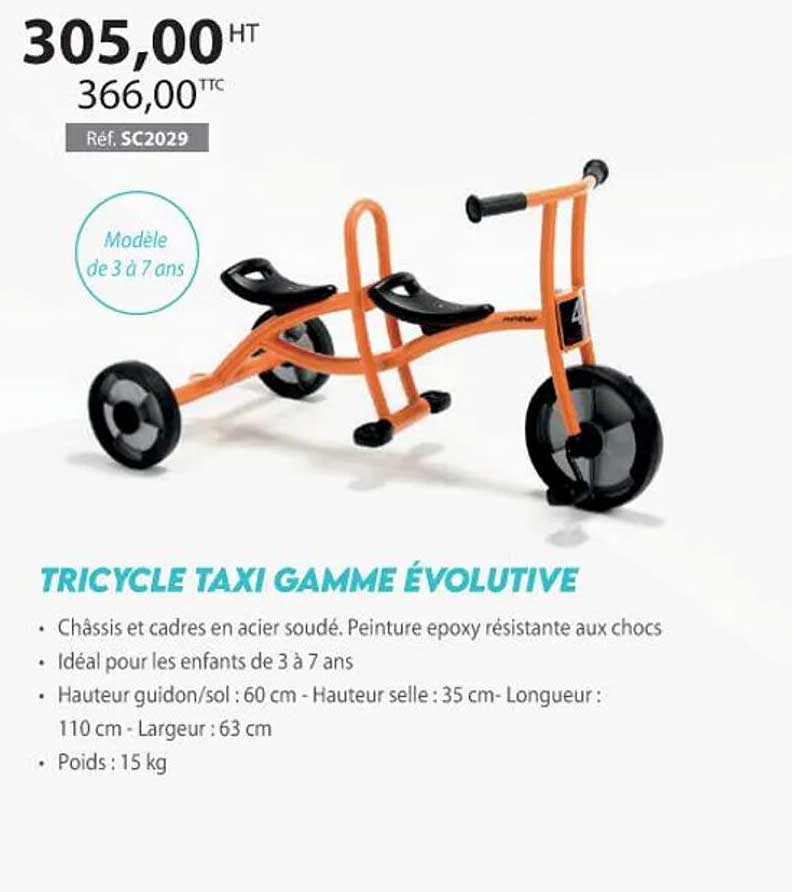 tricycle taxi gamme évolutive