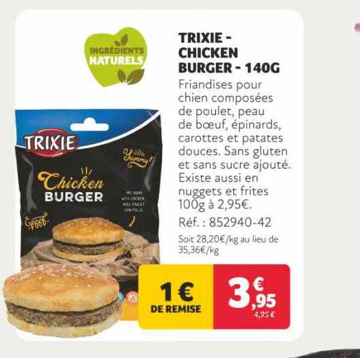 trixie - chicken burger - 140 g