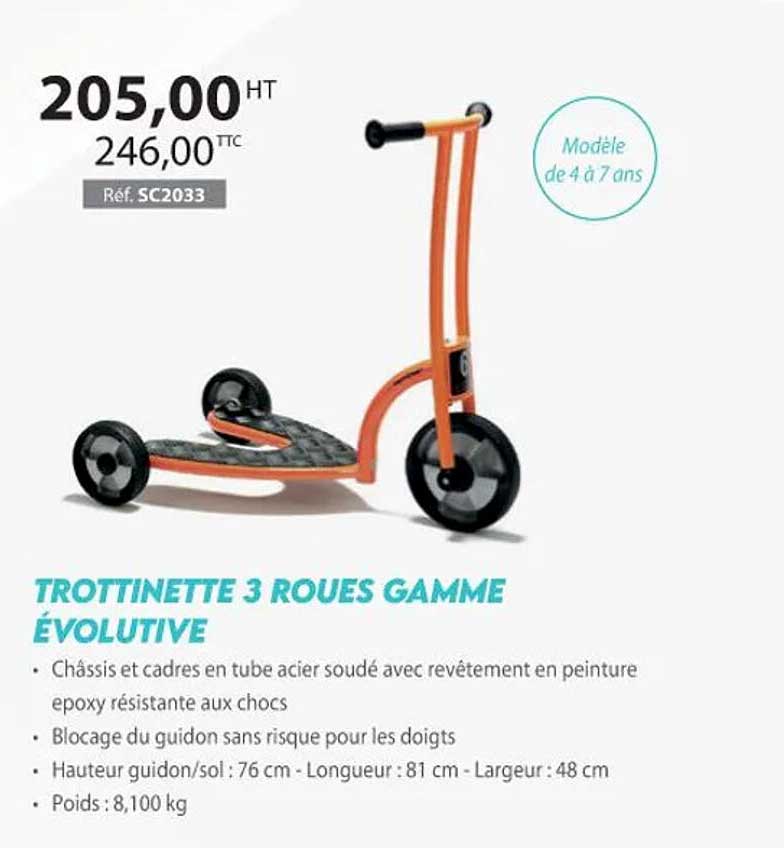 trottinette 3 roues gamme évolutive