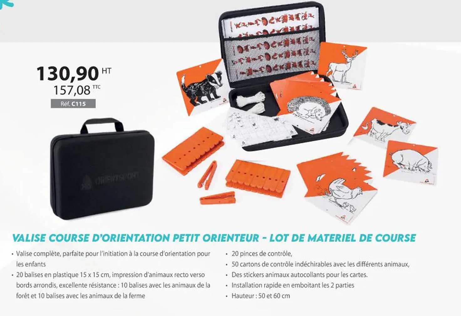 valise course d'orientation petit orienteur - lot de matériel de course