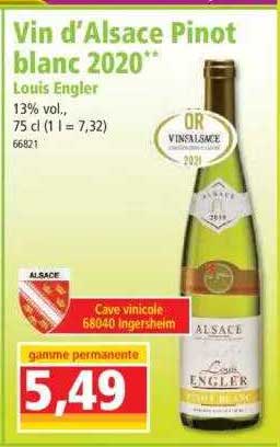 vin d'alsace pinot blanc 2020 louis engler