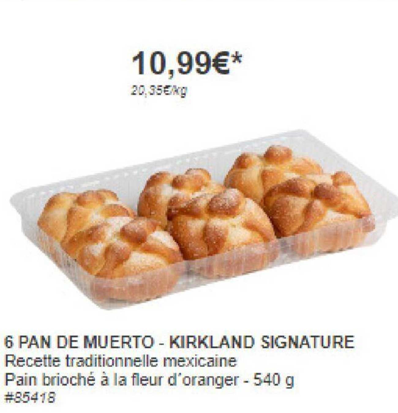 6 pan de muerto - kirkland signature