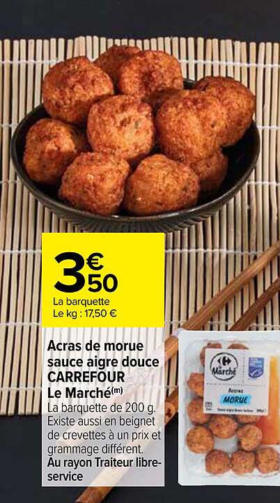 acras de morue sauce aigre douce carrefour le marché