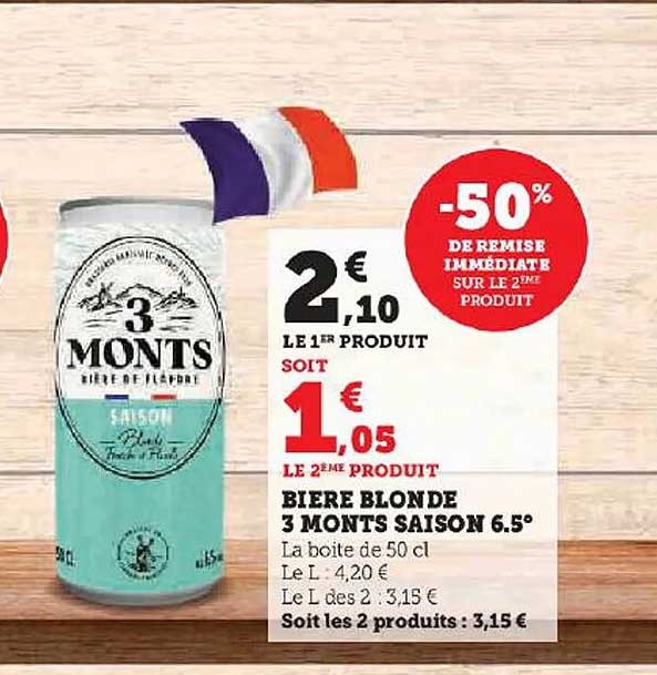 bière blonde 3 monts saison 6.5°