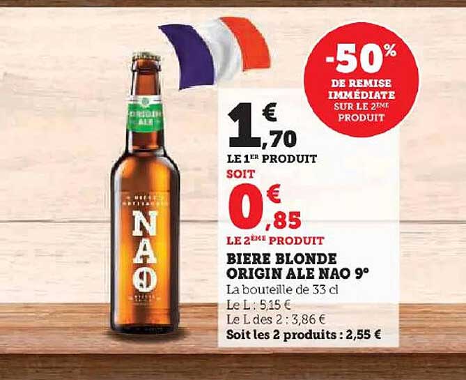 bière blonde origin ale nao 9°
