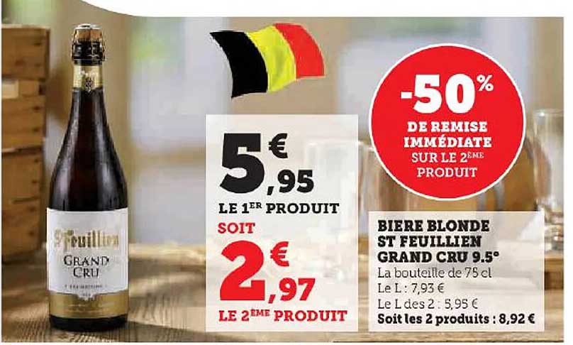 bière blonde st feuillien grand cru 9.5°