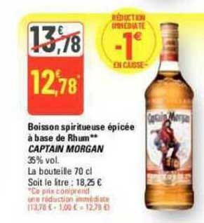 boisson spiritueuse épicée à base de rhum captain morgan