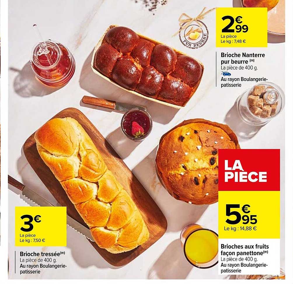 brioche tressée, brioche nanterre pur beurre, brioches aux fruits façon panettone