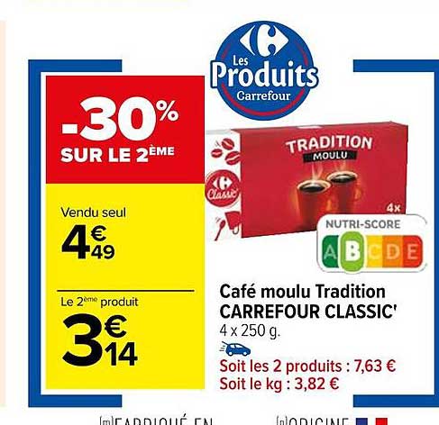 Café Moulu Tradition Carrefour Classic'