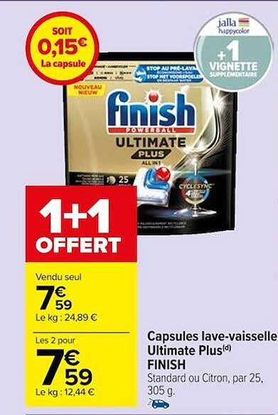 capsules lave-vaisselle ultimate plus finish
