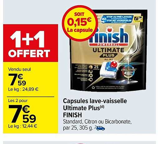 capsules lave-vaisselle ultmate plus finish