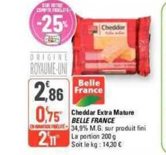 cheddar extra mature belle france