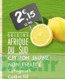 citron jaune non traité