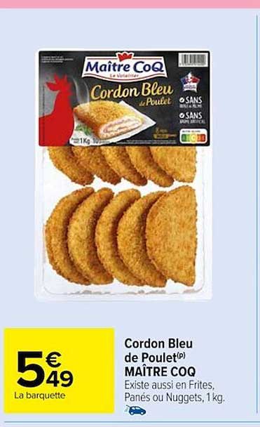 cordon bleu de poulet maître coq