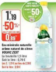 eau minérale naturelle arôme naturel de citron volvic zest