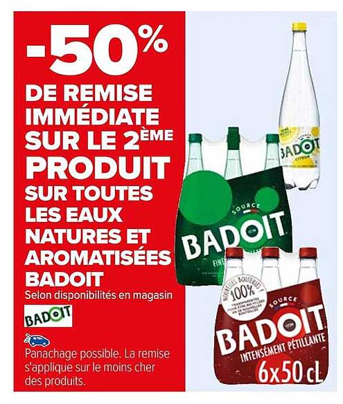 eaux natures et aromatisées badoit