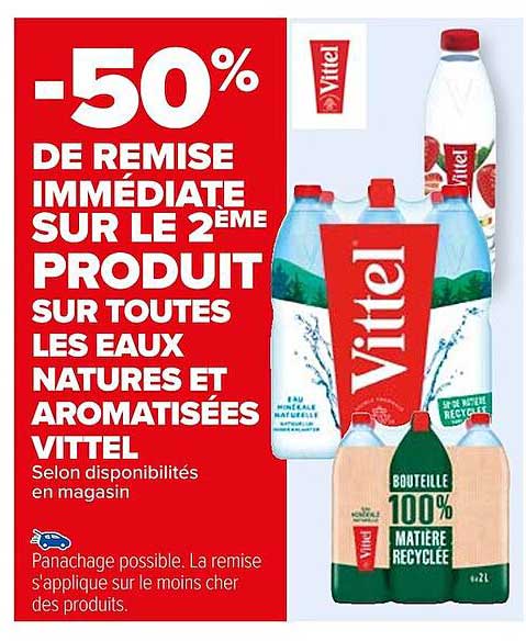 eaux natures et aromatisées vittel