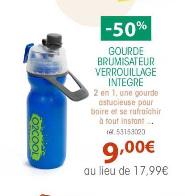 gourde brumisateur verrouillage intégré