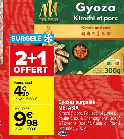 gyozas surgelés mei asia