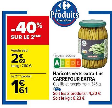 Haricots Verts Extra-fins Carrefour Extra