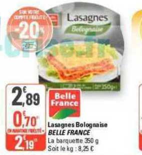 Lasagnes Bolognaise Belle France