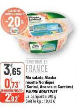 ma salade nordique (surimi, ananas et carottes) pierre martinet