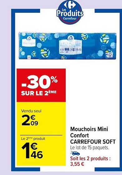Mouchoirs Mini Confort Carrefour Soft