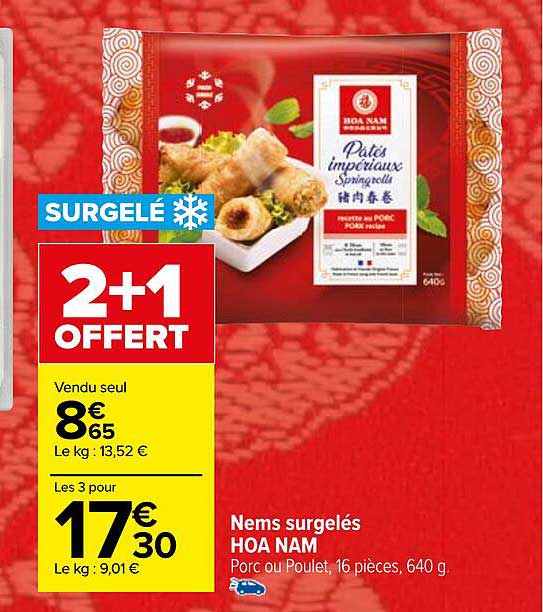 nems surgelés hoa nam