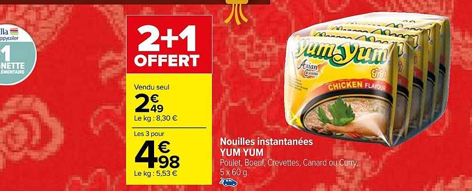 nouilles instantanées yum yum