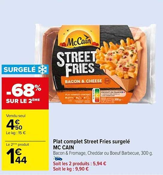 plat complet street fries surgelé mc cain