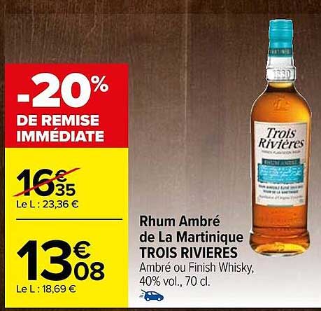 rhum ambré de la martinique trois rivières