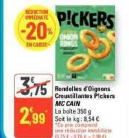 rondelles d'oignons croustillantes p!ckers mc cain