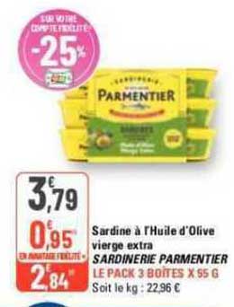 Sardine à L'huile D'olive Vierge Extra Sardinerie Parmentier